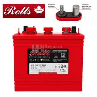 Bater�a 6 Voltios 300 Amperios C100 | ROLLS 6FSGC-HC